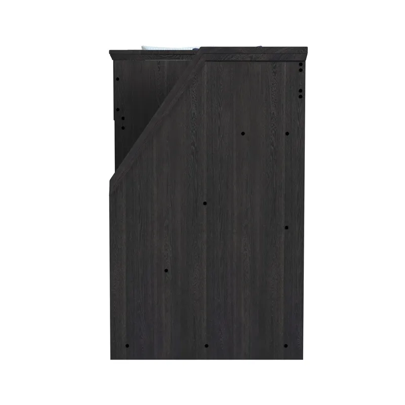 Hampton Kids Twin Over Twin Bunk with Staircase and Trundle in Charcoal