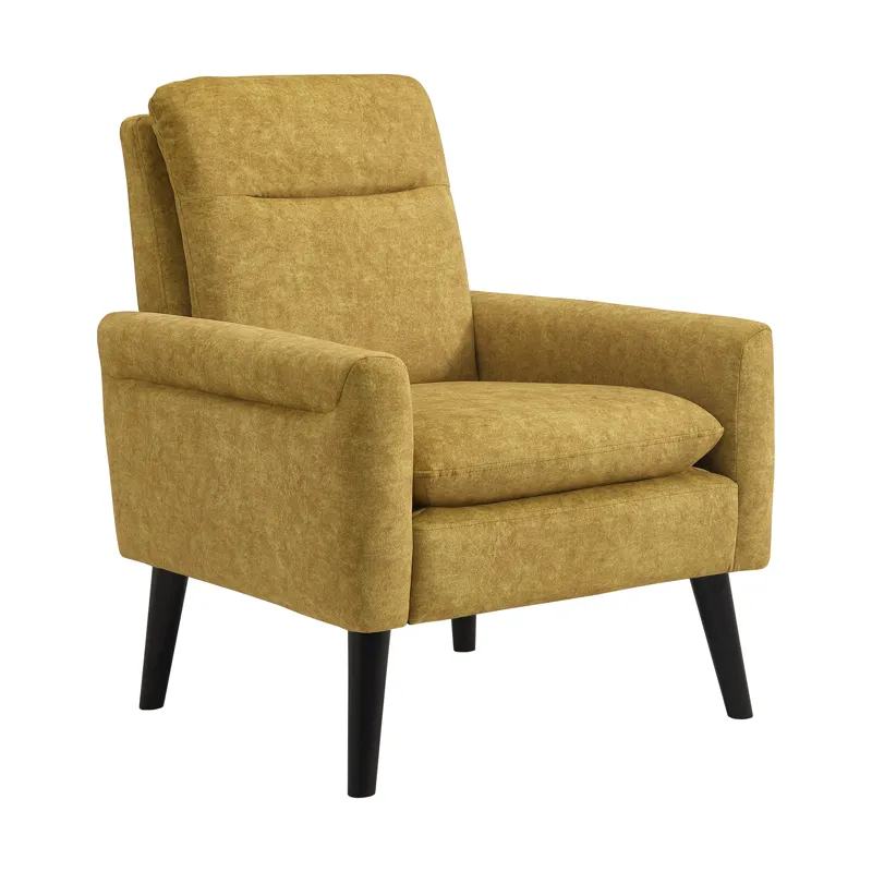 Hawk Accent Arm Chair with Memory foam in Radiance Yellow & Espresso