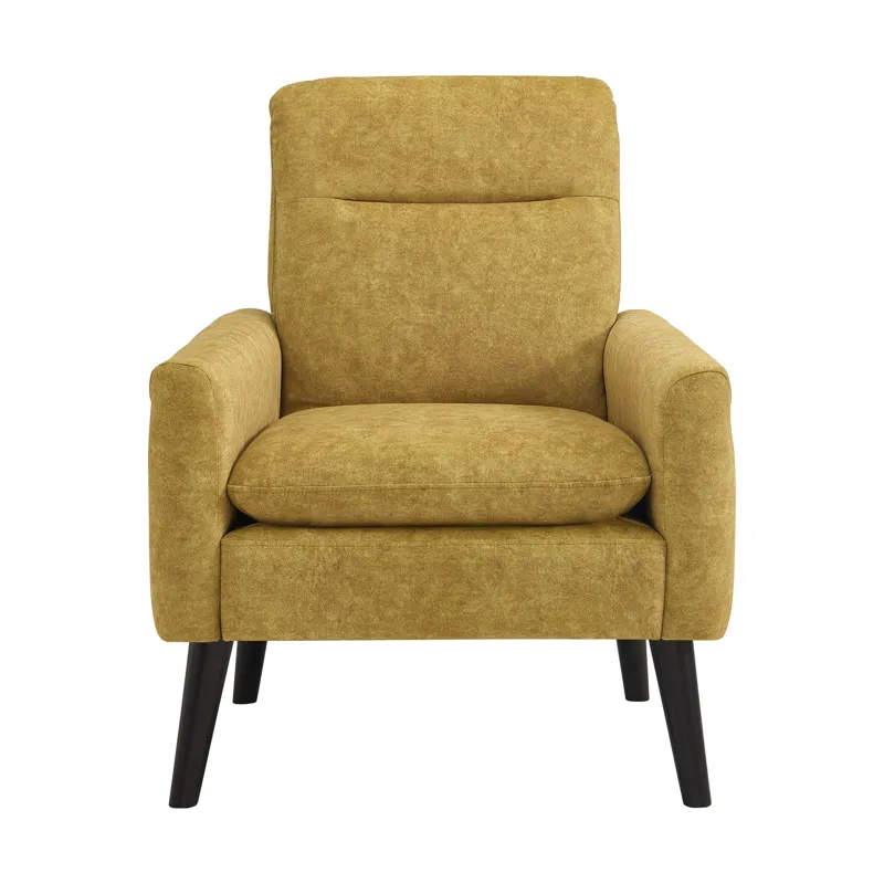 Hawk Accent Arm Chair with Memory foam in Radiance Yellow & Espresso