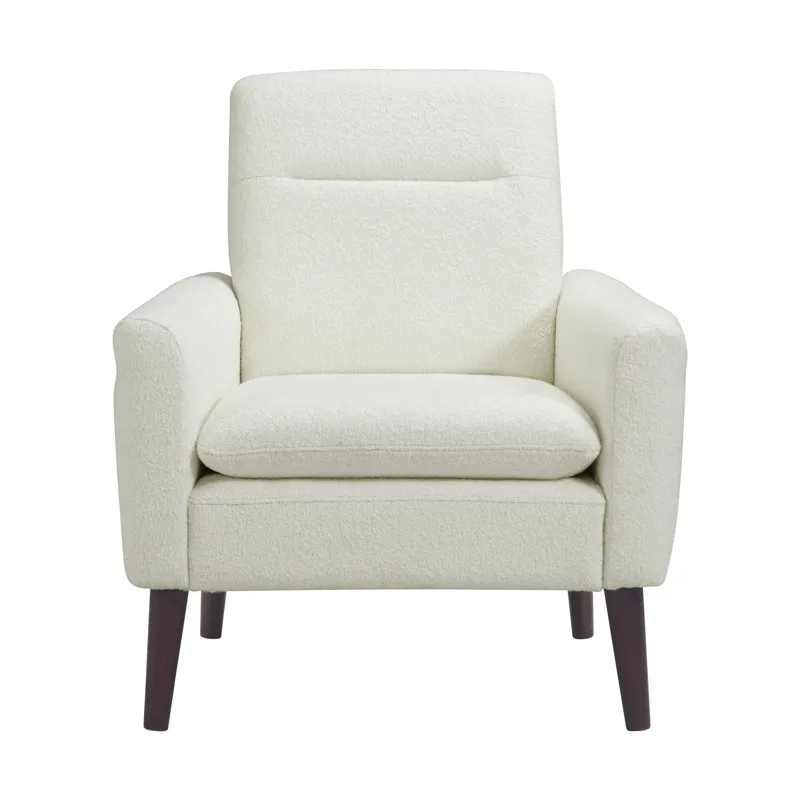 Hawk Accent Arm Chair W/Memory foam in 8077 Boucle White & Espresso