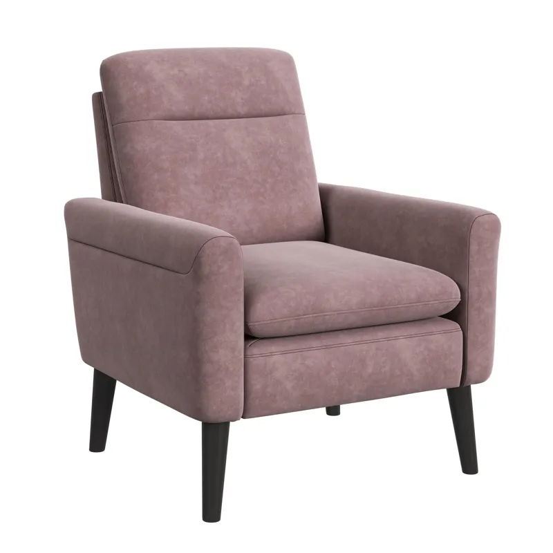 Hawk Accent Arm Chair with Memory foam in Radiance Blush & Espresso