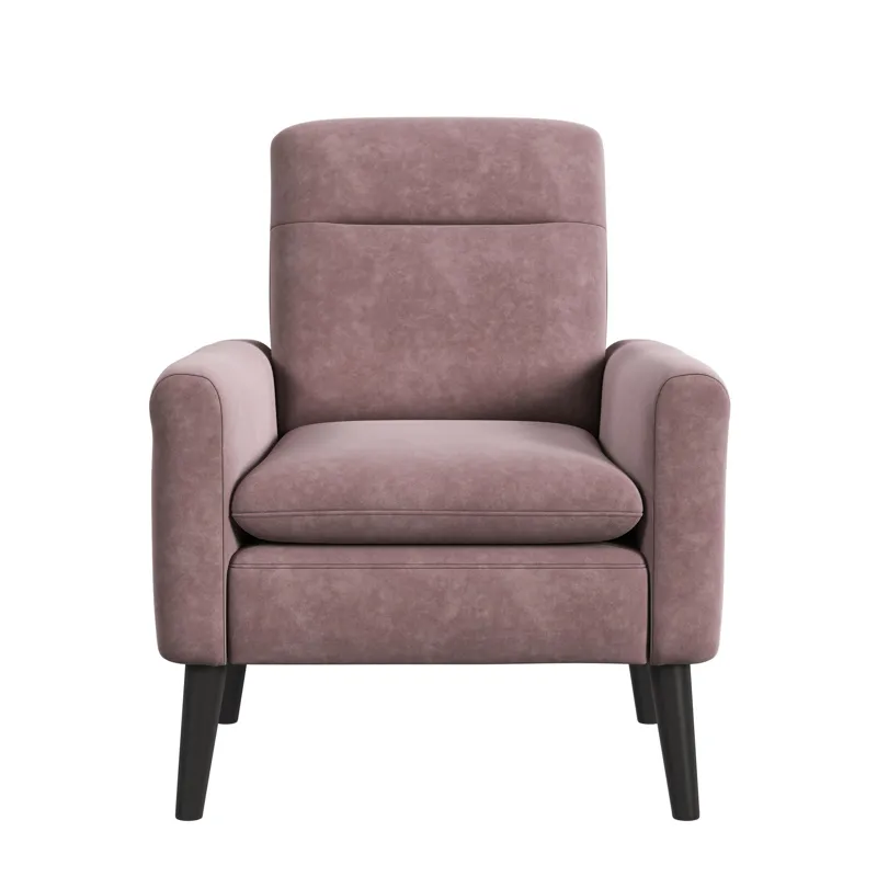 Hawk Accent Arm Chair with Memory foam in Radiance Blush & Espresso
