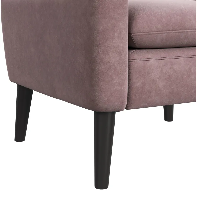 Hawk Accent Arm Chair with Memory foam in Radiance Blush & Espresso