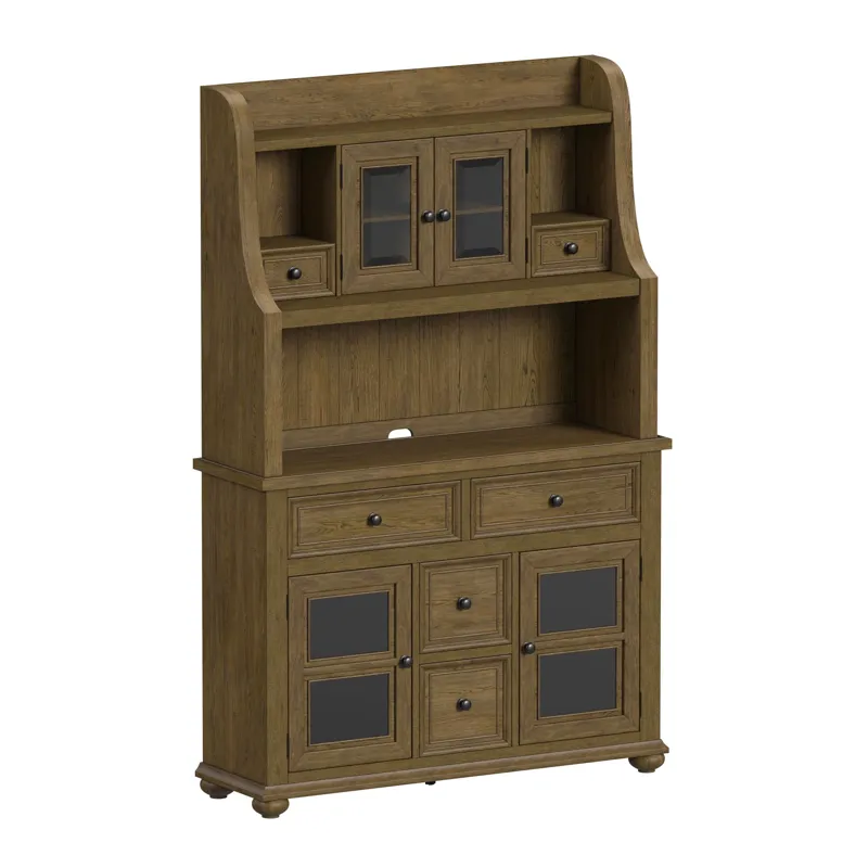Heritage & Home Buffet and Hutch in Oak Brown
