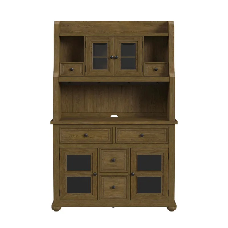 Heritage & Home Buffet and Hutch in Oak Brown