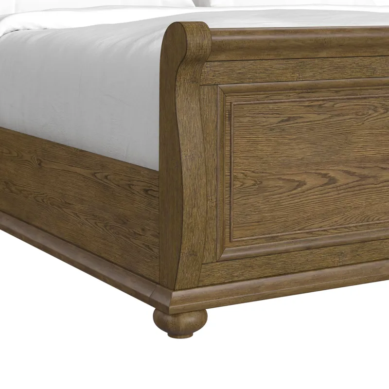 Heritage & Home King Sleigh Bed in Oak Brown