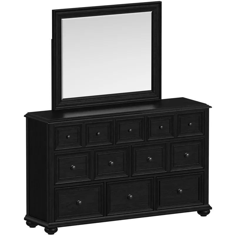 Heritage Dresser and Mirror Set in Black