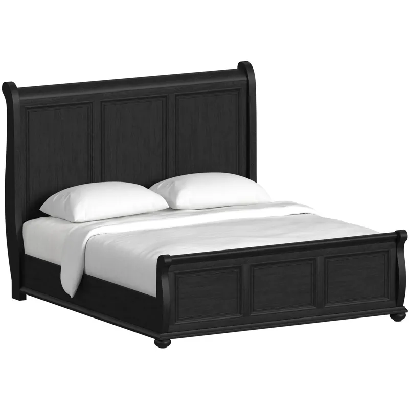 Heritage King Sleigh Bed in Black