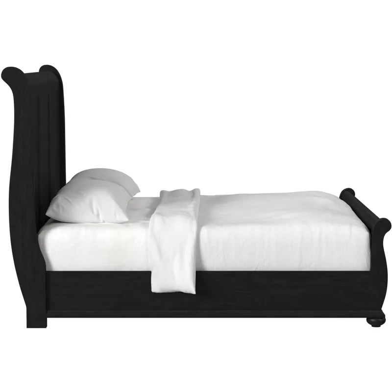 Heritage Queen Sleigh Bed in Black