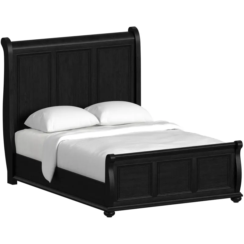 Heritage Queen Sleigh Bed in Black