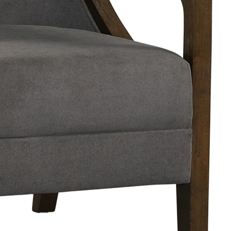 Hopkins Chair w/Brown Arm Columbia Charcoal