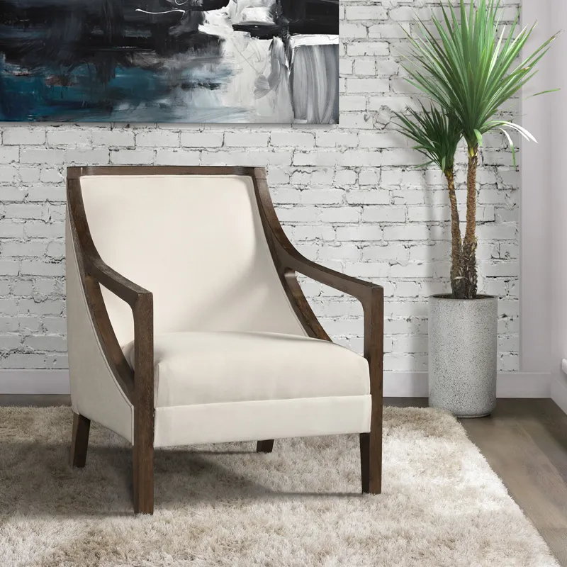 Hopkins Chair w/Brown Arm Columbia Natural