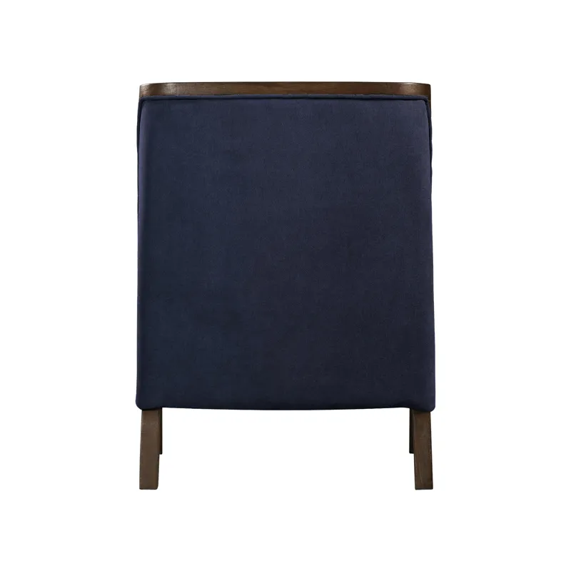 Hopkins Chair W/ Brown Arm in Columbia Navy
