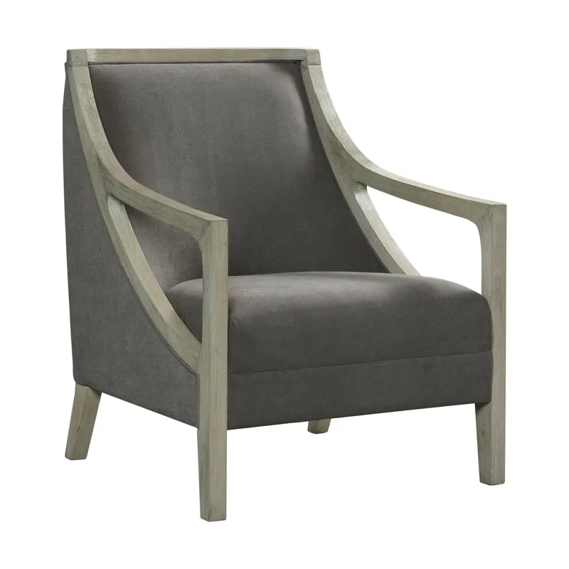 Hopkins Chair w/White Wash Arm Columbia Charcoal(ISTA 3)