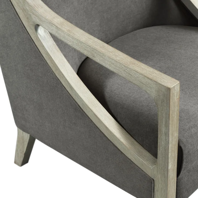 Hopkins Chair w/White Wash Arm Columbia Charcoal(ISTA 3)
