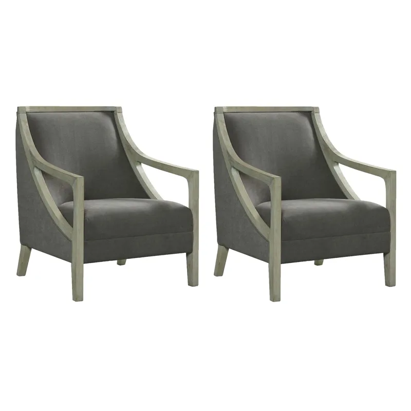 Hopkins Chair w/White Wash Arm Columbia Charcoal(ISTA 3)