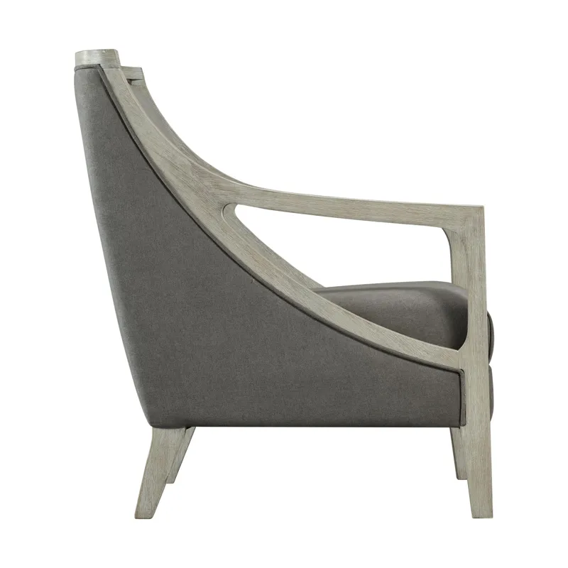 Hopkins Chair w/White Wash Arm Columbia Charcoal(ISTA 3)