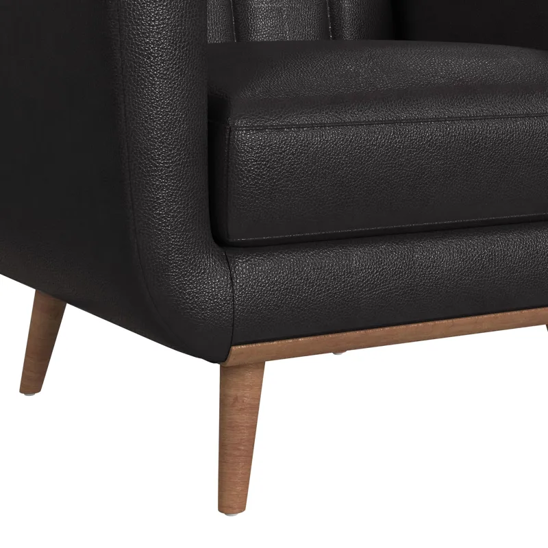 Horizon Chair with Wood Front in Pebble Dark Grey