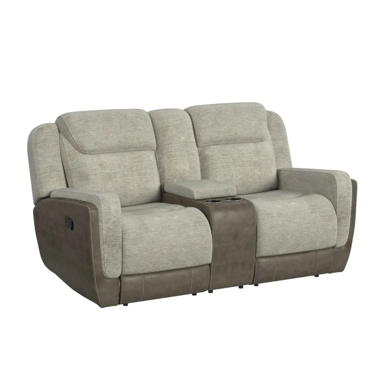 Hornet Motion Loveseat with Console in Rancho Taupe
