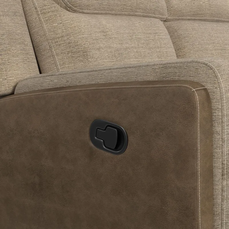 Hornet Motion Sofa with Drop Table and PWS in Rancho Beige