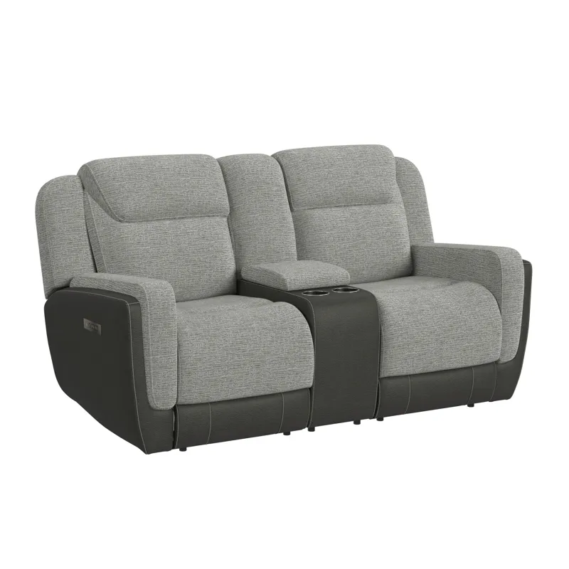Hornet P2 Glider Loveseat with Console in Rancho Grey