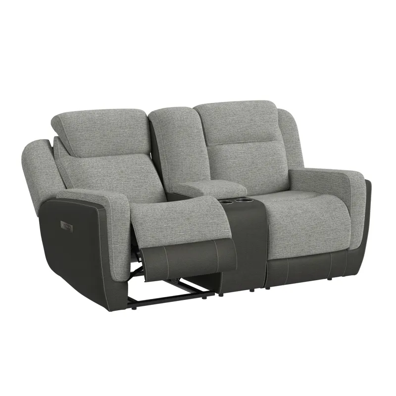 Hornet P2 Glider Loveseat with Console in Rancho Grey
