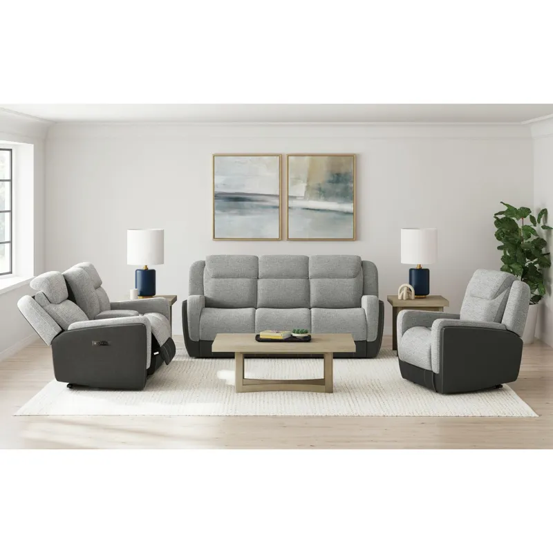 Hornet Power Motion Sofa with Power Headrest, Drop Table and PWS in Rancho Grey