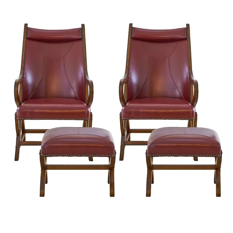 (L761) Hunter Chair and Ottoman - Cherry