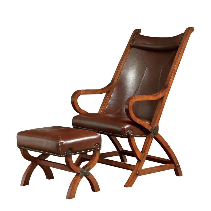 (L731A) Hunter- Chair & Ottoman- Tobacco
