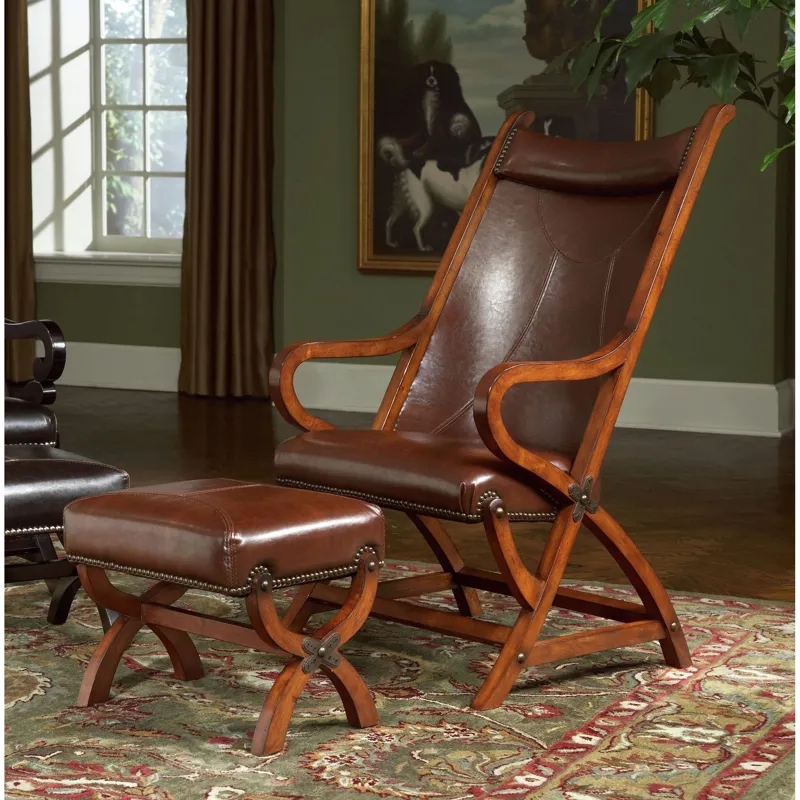(L731A) Hunter- Chair & Ottoman- Tobacco