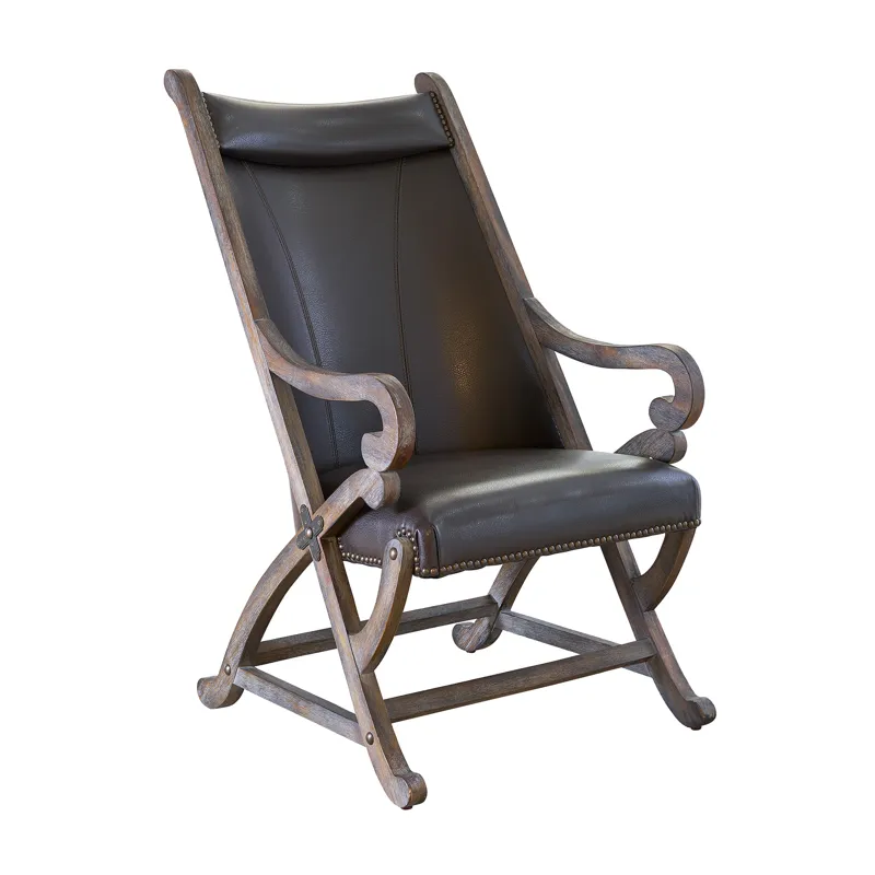 (L820) Hunter Chair & Ottoman- Brown