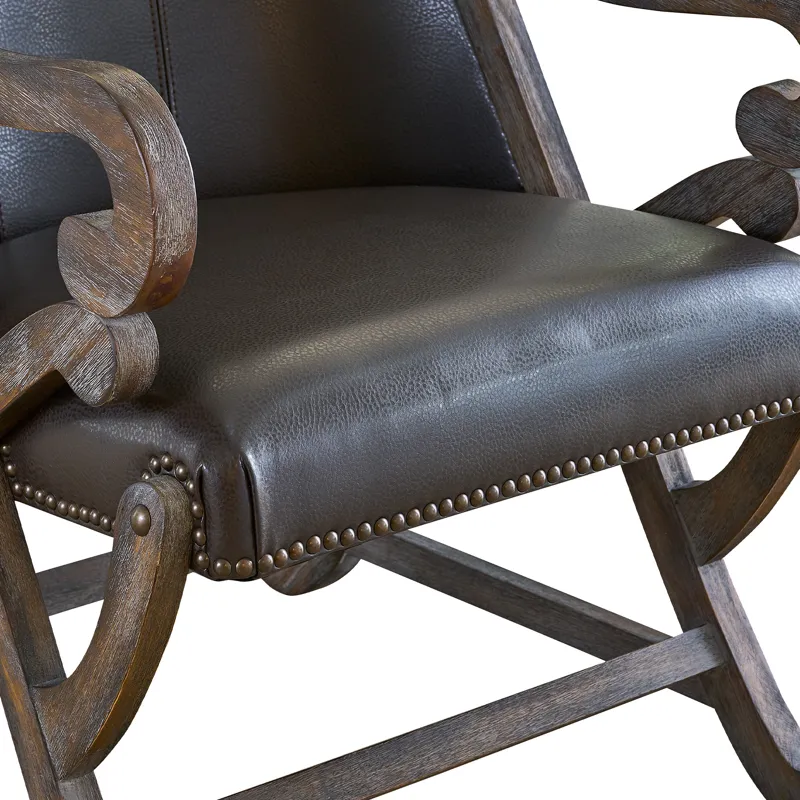 (L820) Hunter Chair & Ottoman- Brown