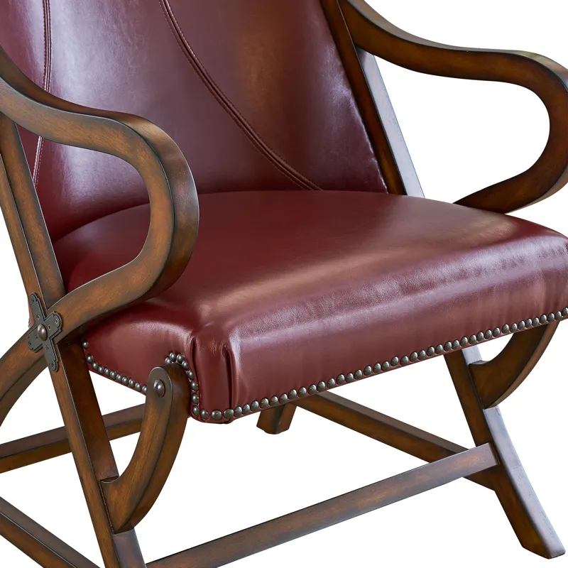 (L761) Hunter Chair and Ottoman - Cherry