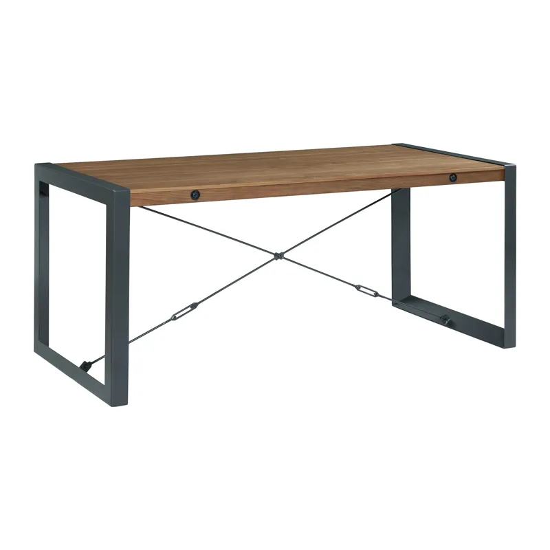 Industrial Rectangular Dining Table in Walnut