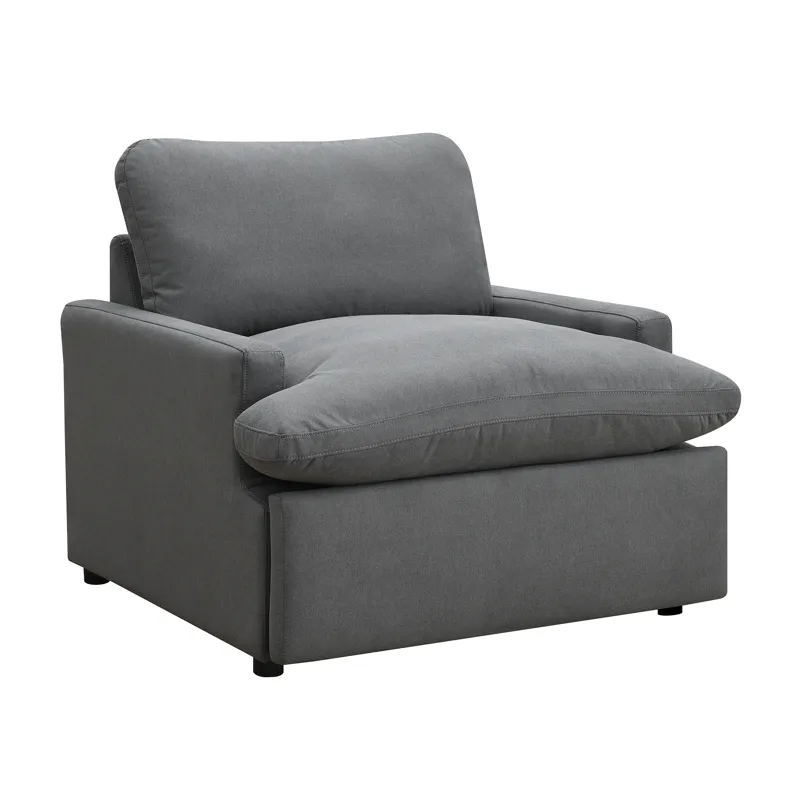 Inspirada Sectional - Fiber Cushion Power Recliner in Columbia Charcoal