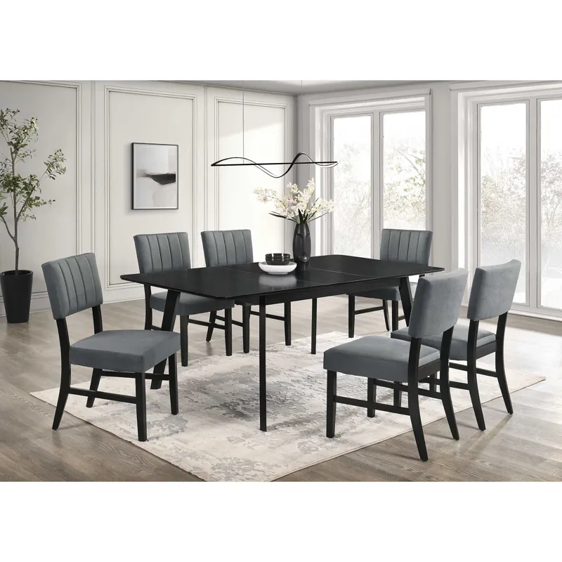 Ireland Dining Side Chair with Charcoal Velvet in Espresso (2 Per Carton)