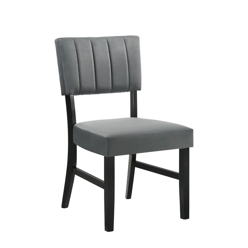 Ireland Dining Side Chair with Charcoal Velvet in Espresso (2 Per Carton)
