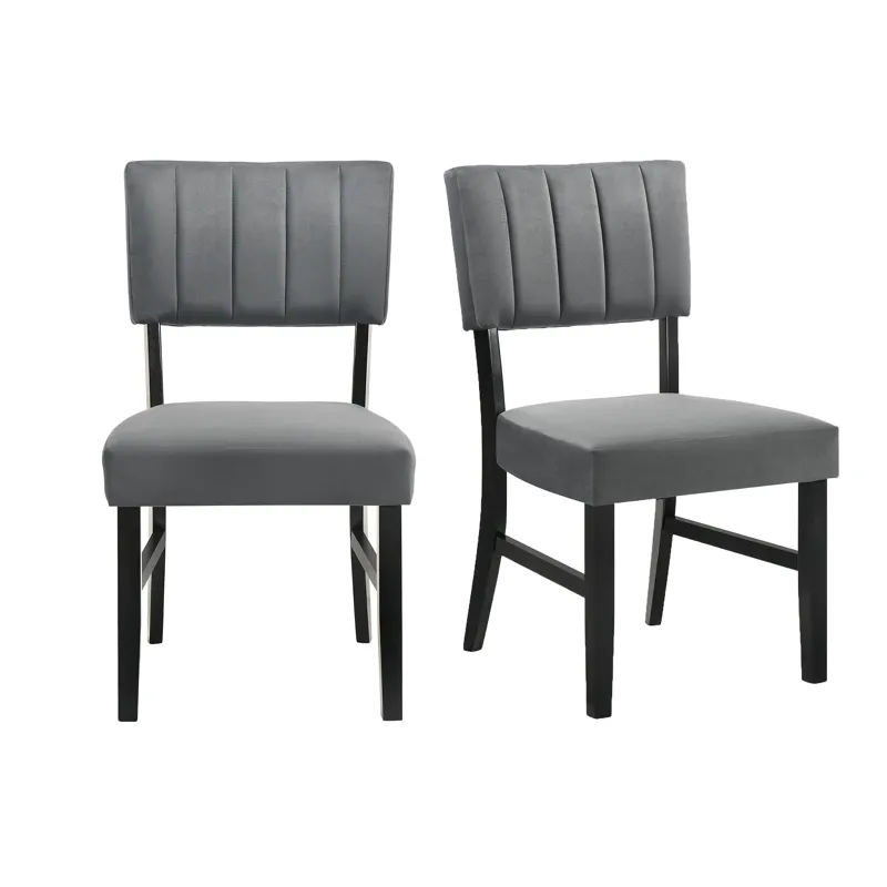 Ireland Dining Side Chair with Charcoal Velvet in Espresso (2 Per Carton)