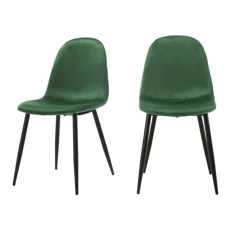 Isadora Side Chair in Emerald velvet 2 per Pack (3A Packing)