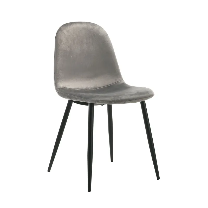 Isadora Side Chair in Light Grey velvet 2 per Pack (3A Packing)