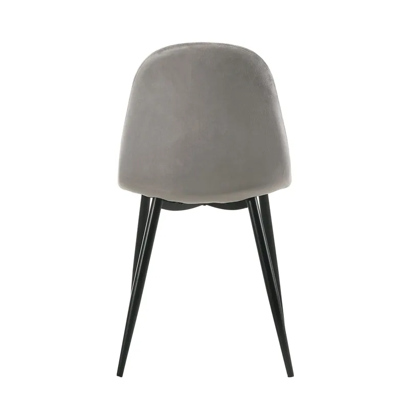 Isadora Side Chair in Light Grey velvet 2 per Pack (3A Packing)