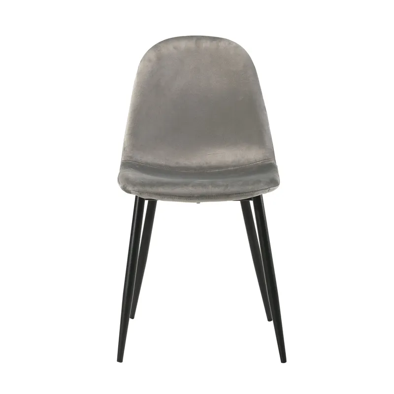 Isadora Side Chair in Light Grey velvet 2 per Pack (3A Packing)