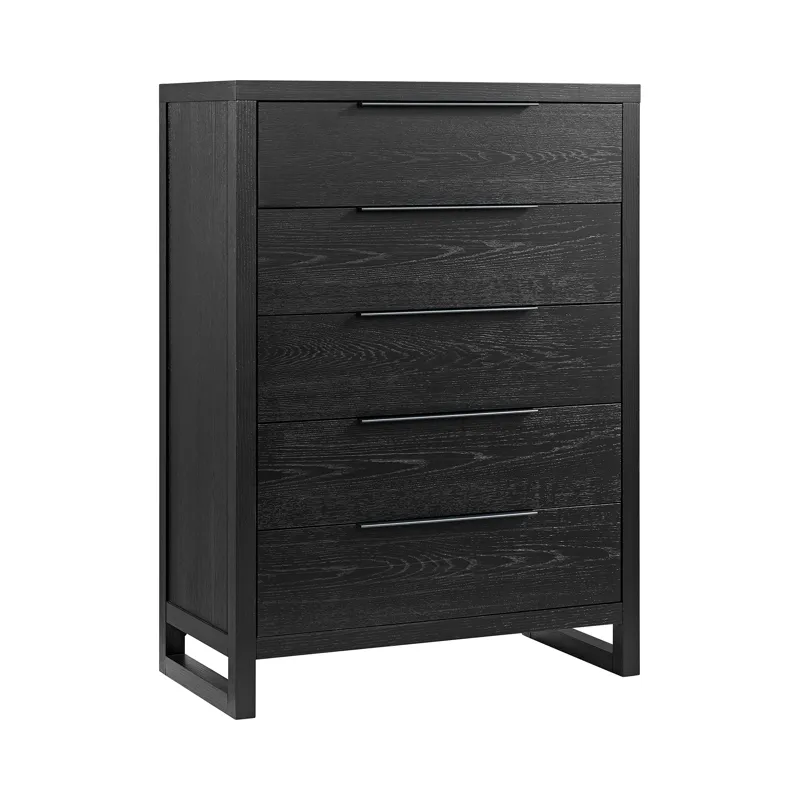 Island 5-Drawer Chest in Black