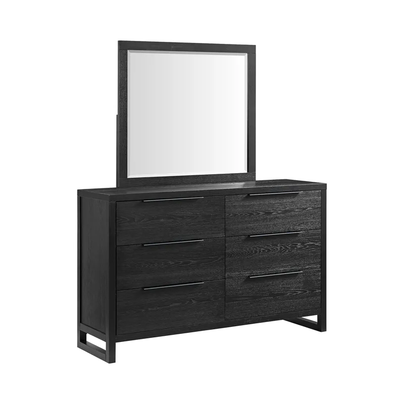 Island Dresser and Mirror Set in Black
