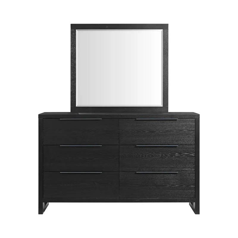 Island Dresser and Mirror Set in Black