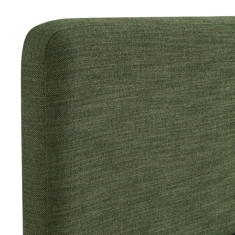 Island King UPH Panel Bed in Noha Green Fabric