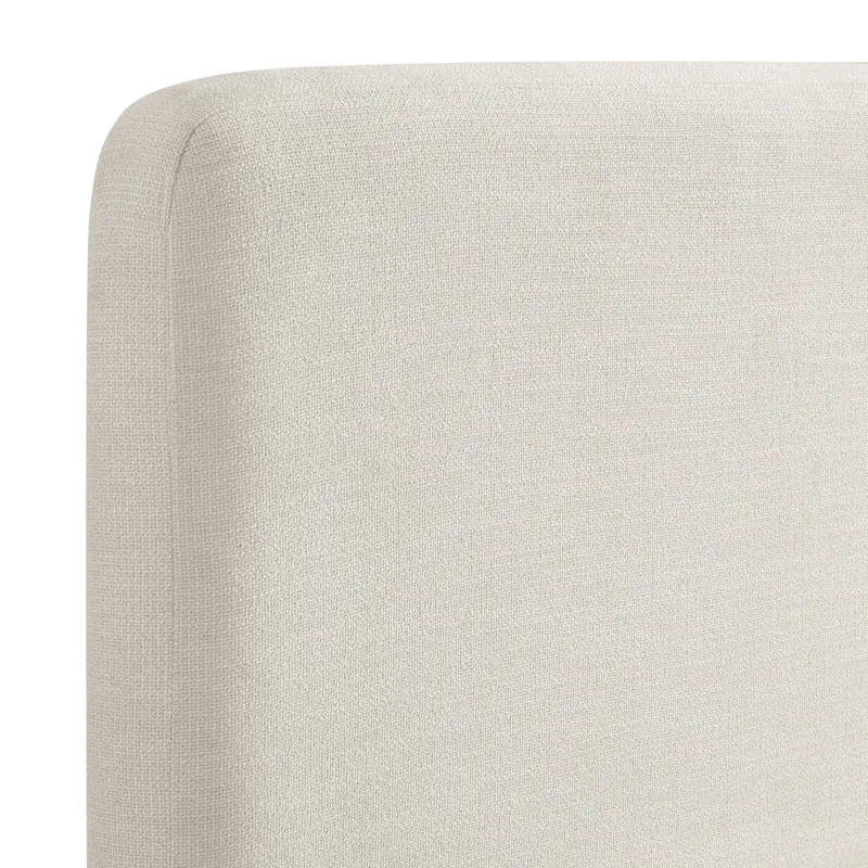 Island King UPH Panel Bed in Noha Ivory Fabric