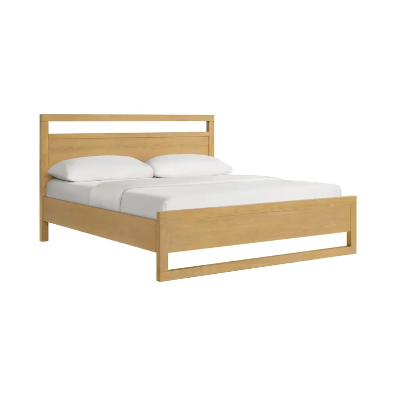 Island King Wooden Panel Bed in Natural