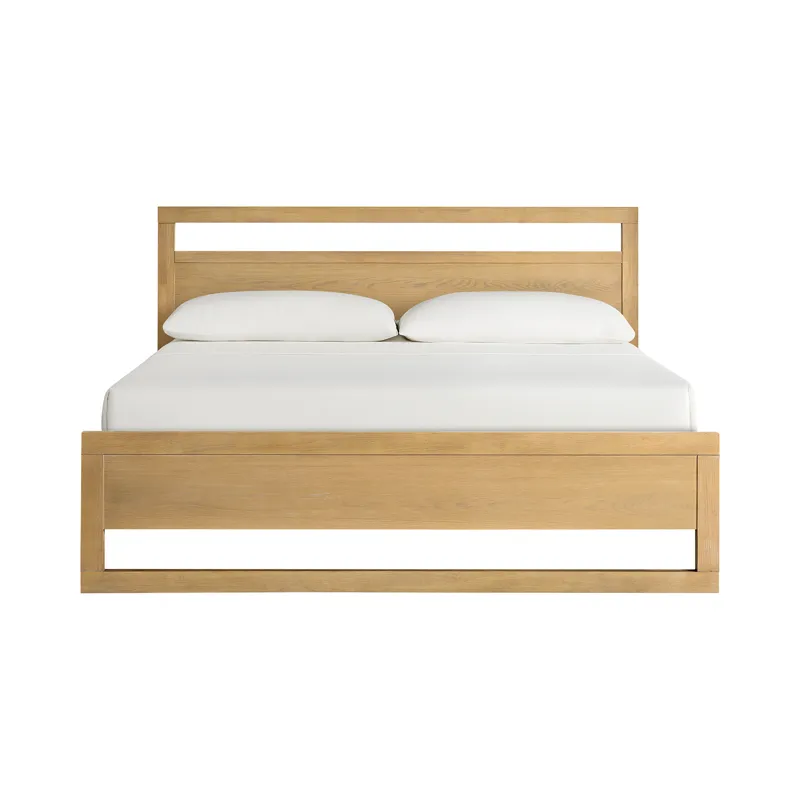 Island King Wooden Panel Bed in Natural