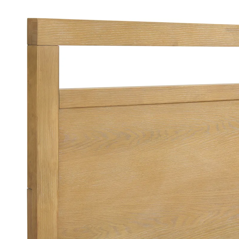 Island King Wooden Panel Bed in Natural